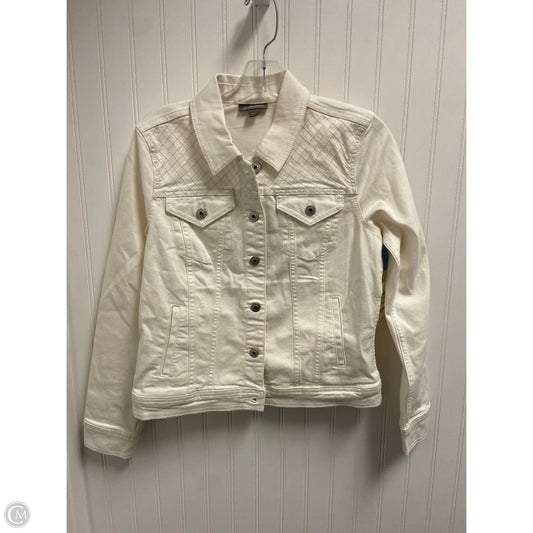 Jacket Denim By Style And Company In Ivory, Size: S