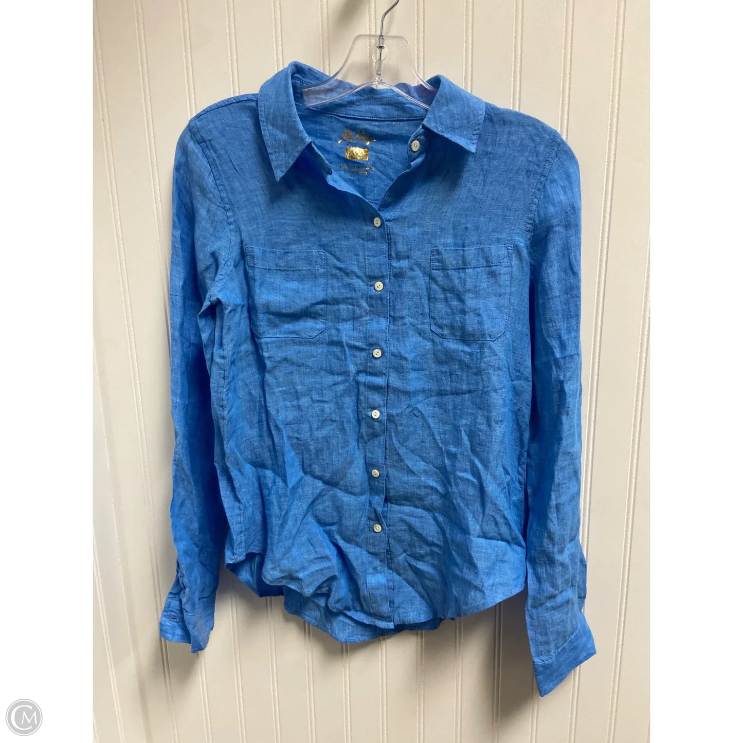 Top Long Sleeve Designer By Lilly Pulitzer In Blue, Size: Xxs