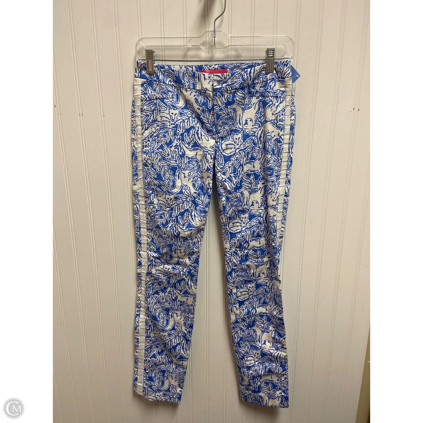 Pants Designer By Lilly Pulitzer In Blue & White, Size: 0