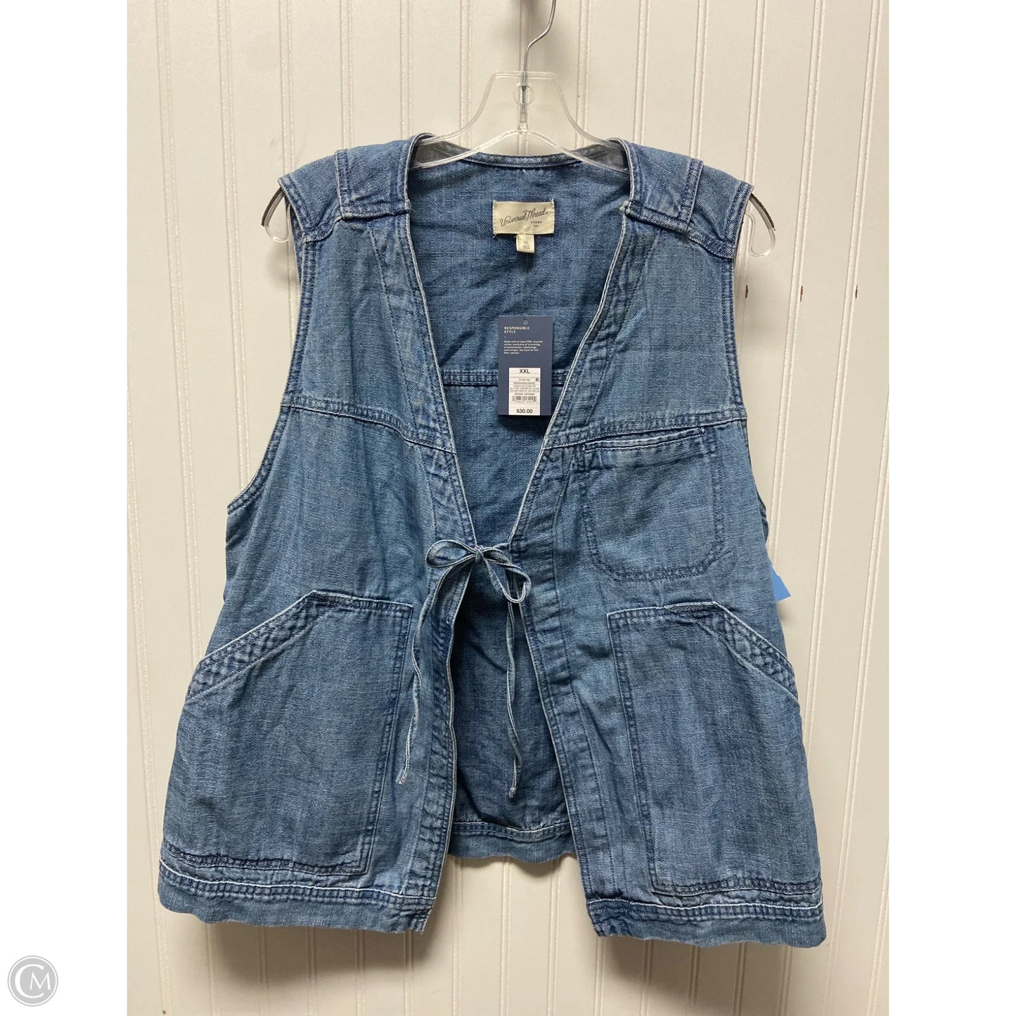 Vest Other By Universal Thread In Blue Denim, Size: 2x