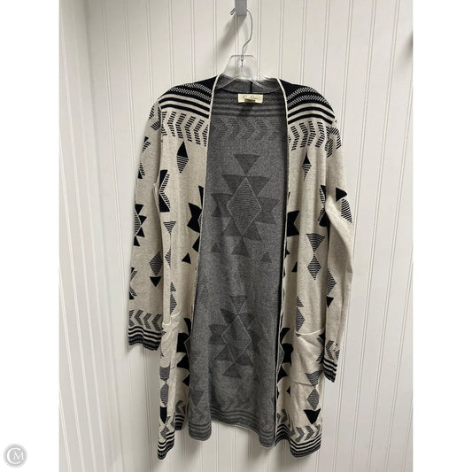 Sweater Cardigan By Jessica Simpson In Black & Cream, Size: M