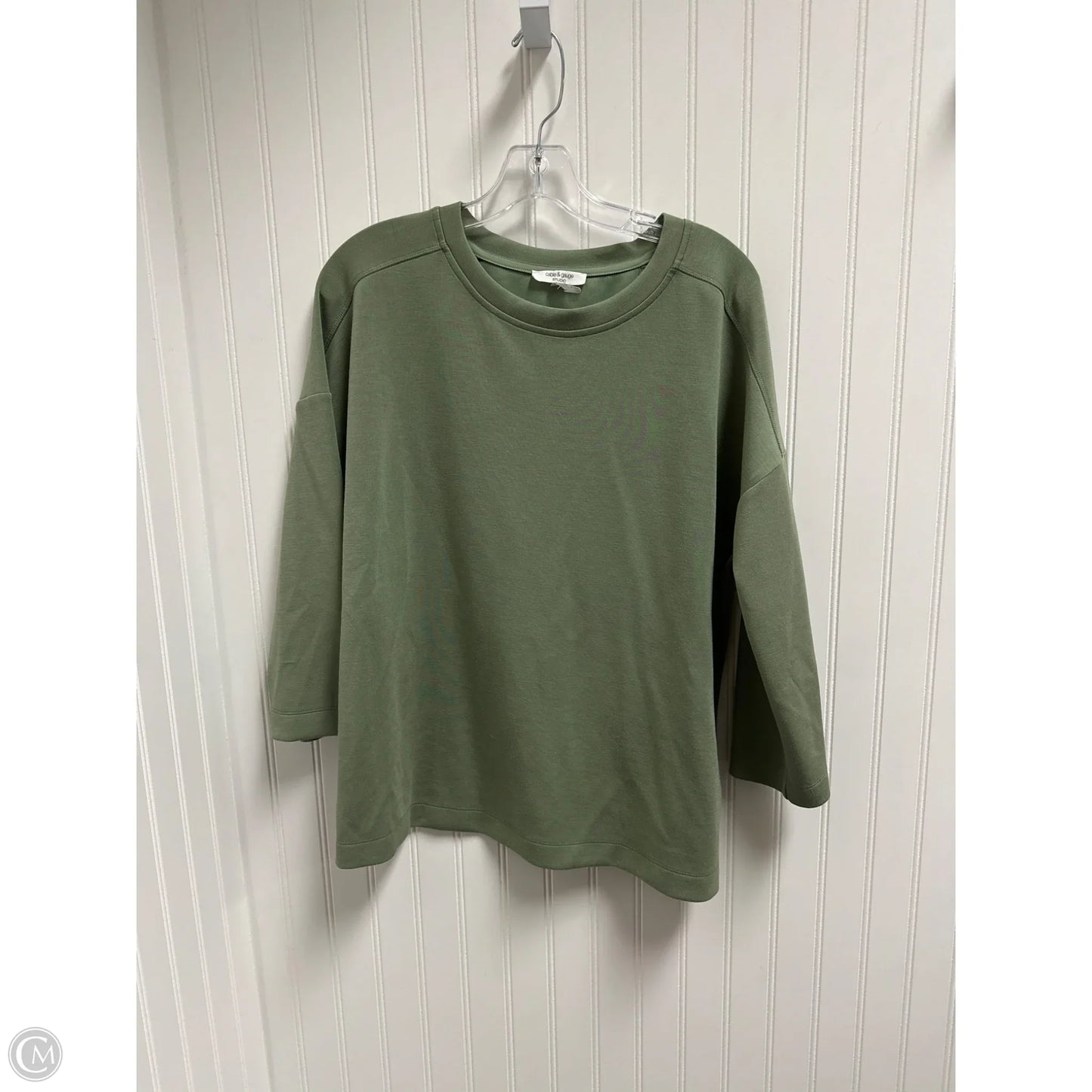 Top 3/4 Sleeve Basic By Cable And Gauge In Green, Size: L