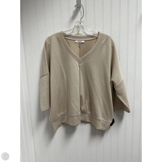 Top 3/4 Sleeve Basic By Cable And Gauge In Beige, Size: L