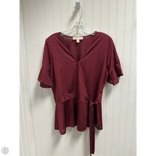 Top Short Sleeve By Michael By Michael Kors In Maroon, Size: L
