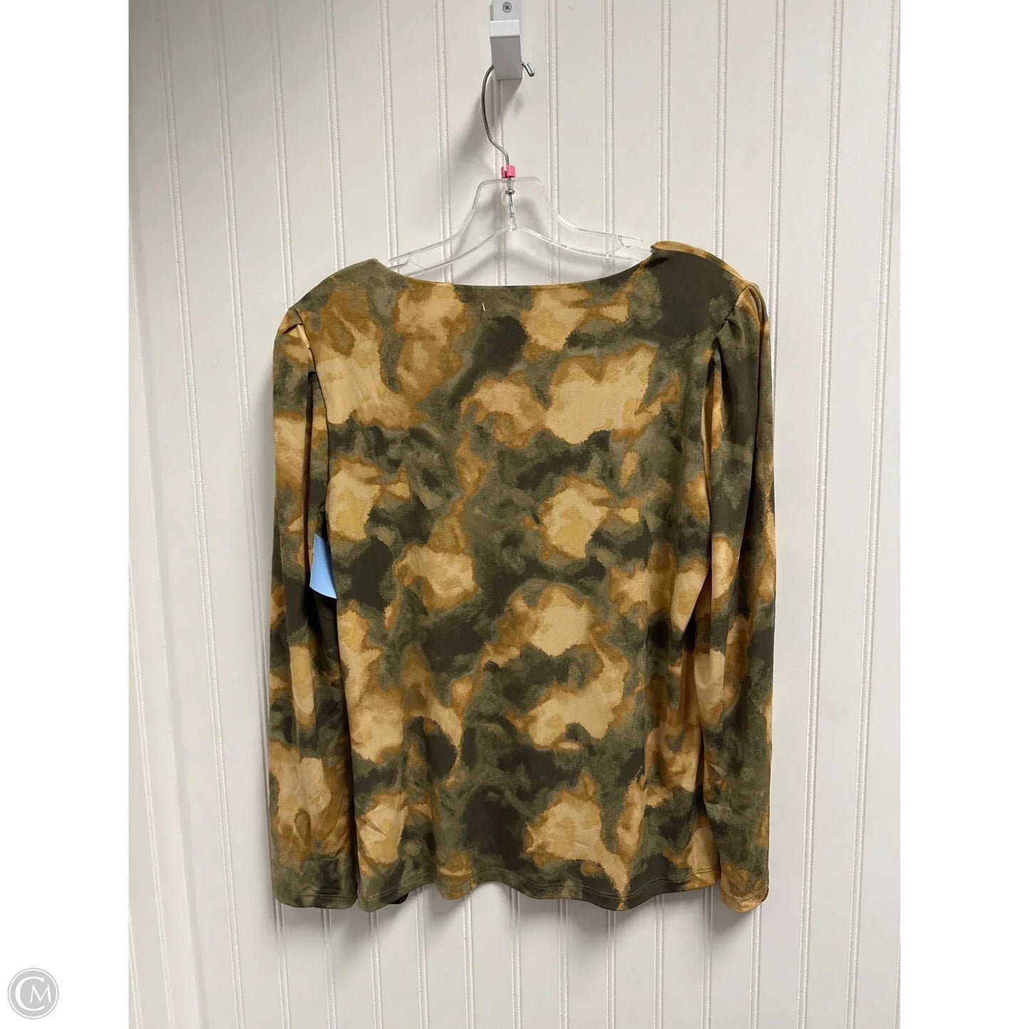 Top Long Sleeve By Calvin Klein In Gold & Green, Size: Lp