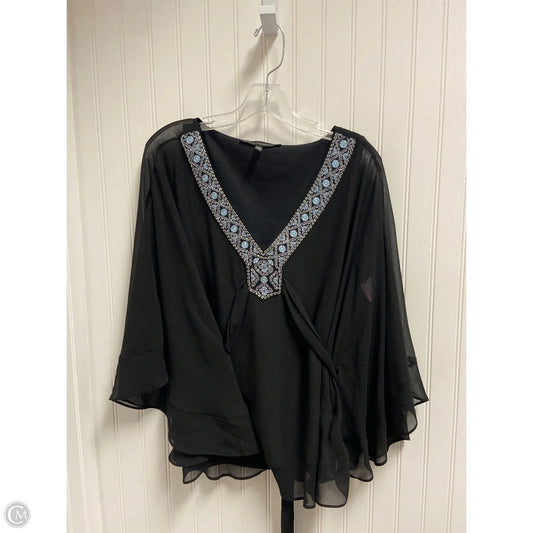 Top Short Sleeve By White House Black Market In Black & Blue, Size: M