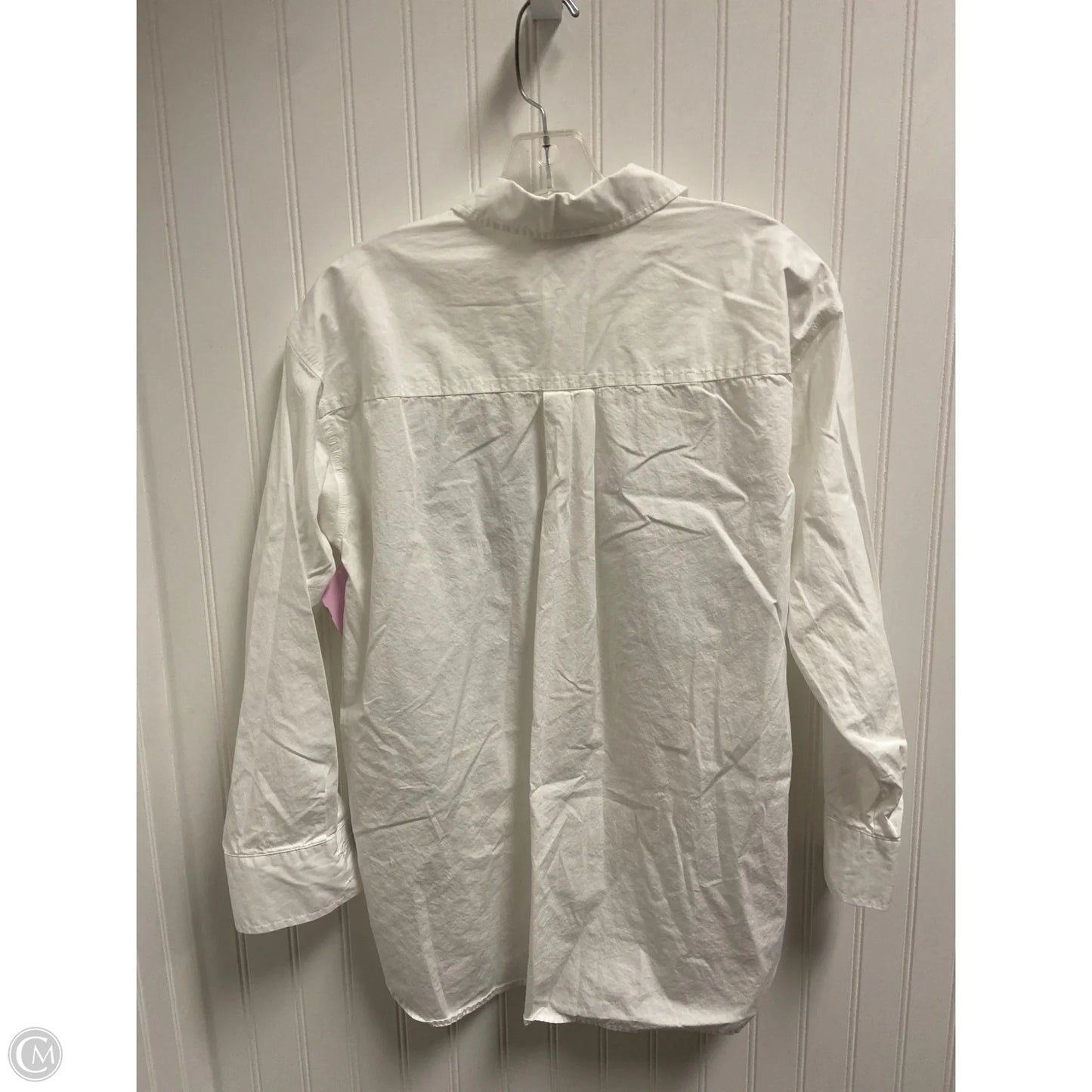 Top Long Sleeve Designer By Karl Lagerfeld In White, Size: S