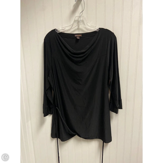 Top 3/4 Sleeve By Dana Buchman In Black, Size: L