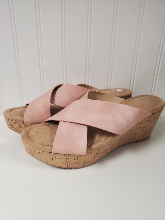 Sandals Heels Wedge By Cl By Chinese Laundry In Pink, Size: 9