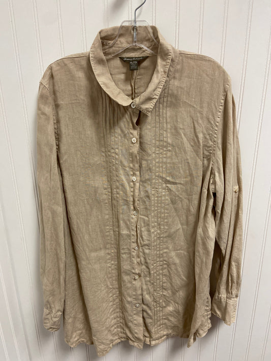 Top Long Sleeve By Tommy Bahama In Taupe, Size: Xl