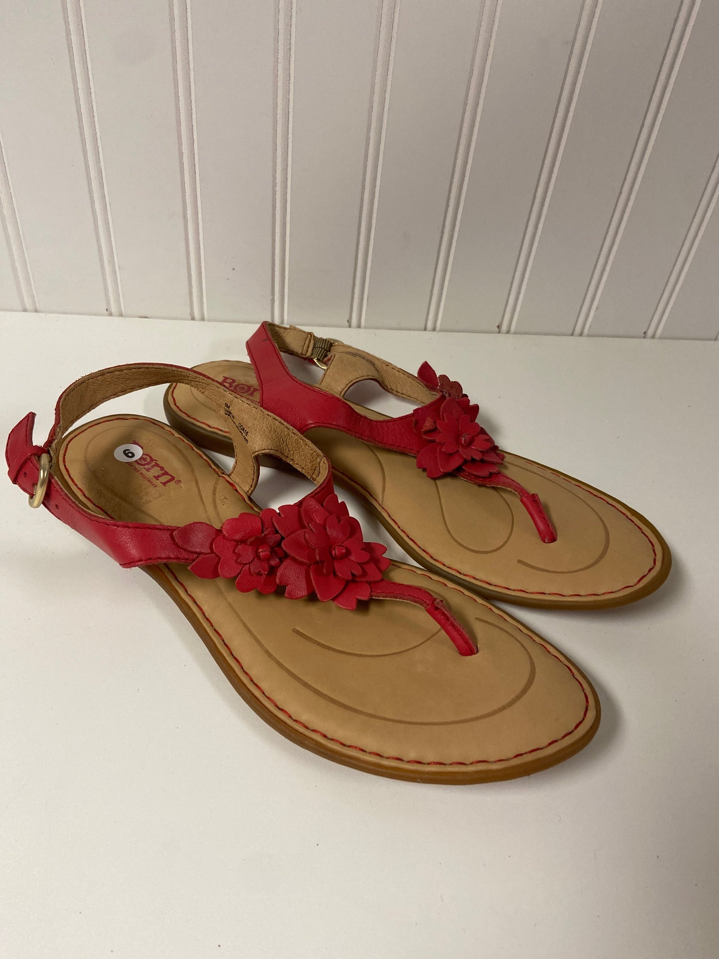 Sandals Flats By Born In Red, Size: 9