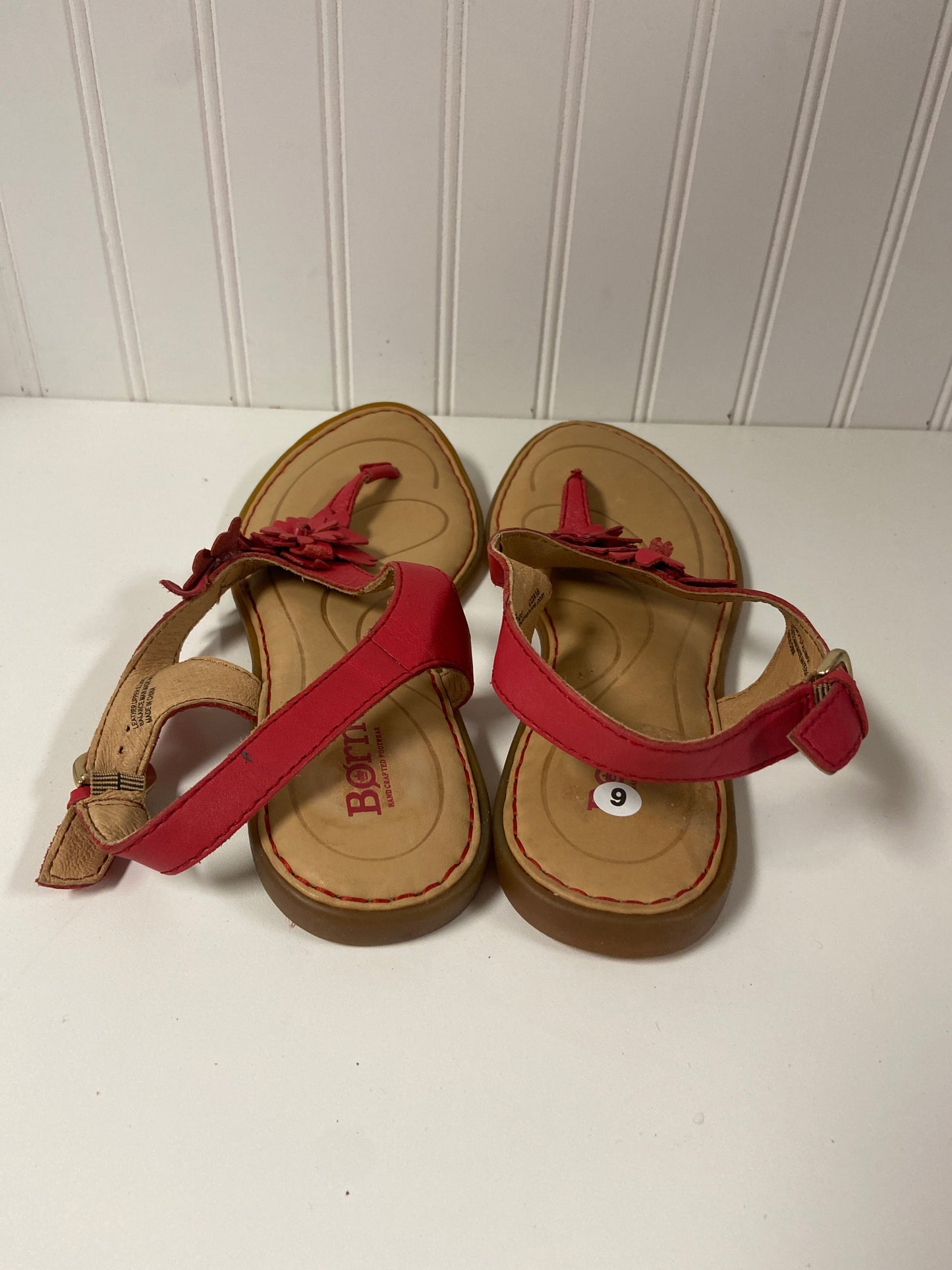 Sandals Flats By Born In Red, Size: 9