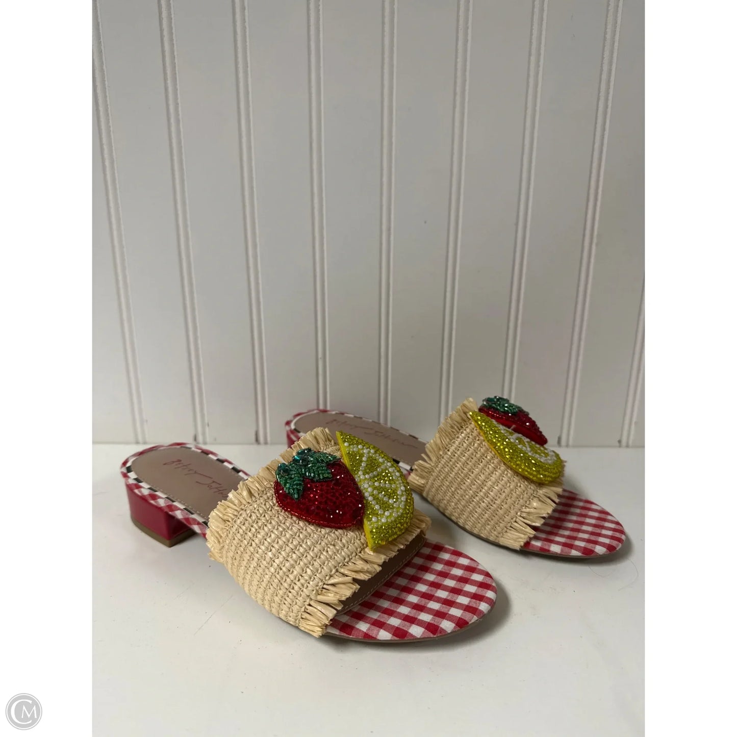 Sandals Heels Block By Betsey Johnson In Red, Size: 7