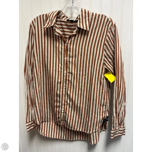 Top Long Sleeve By Jane And Delancey In Striped Pattern, Size: M