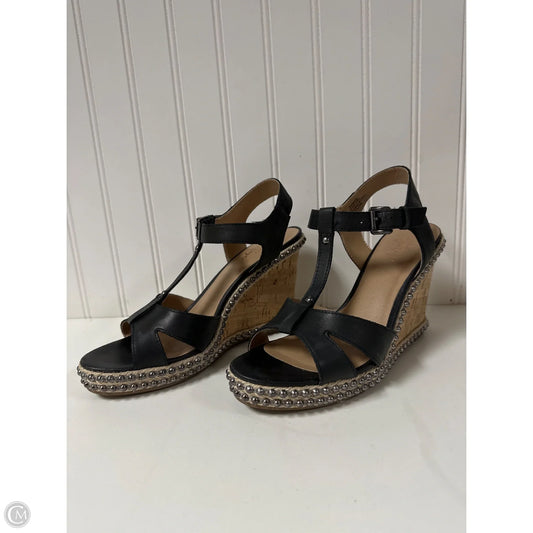 Sandals Heels Wedge By Crown Vintage In Black, Size: 8.5