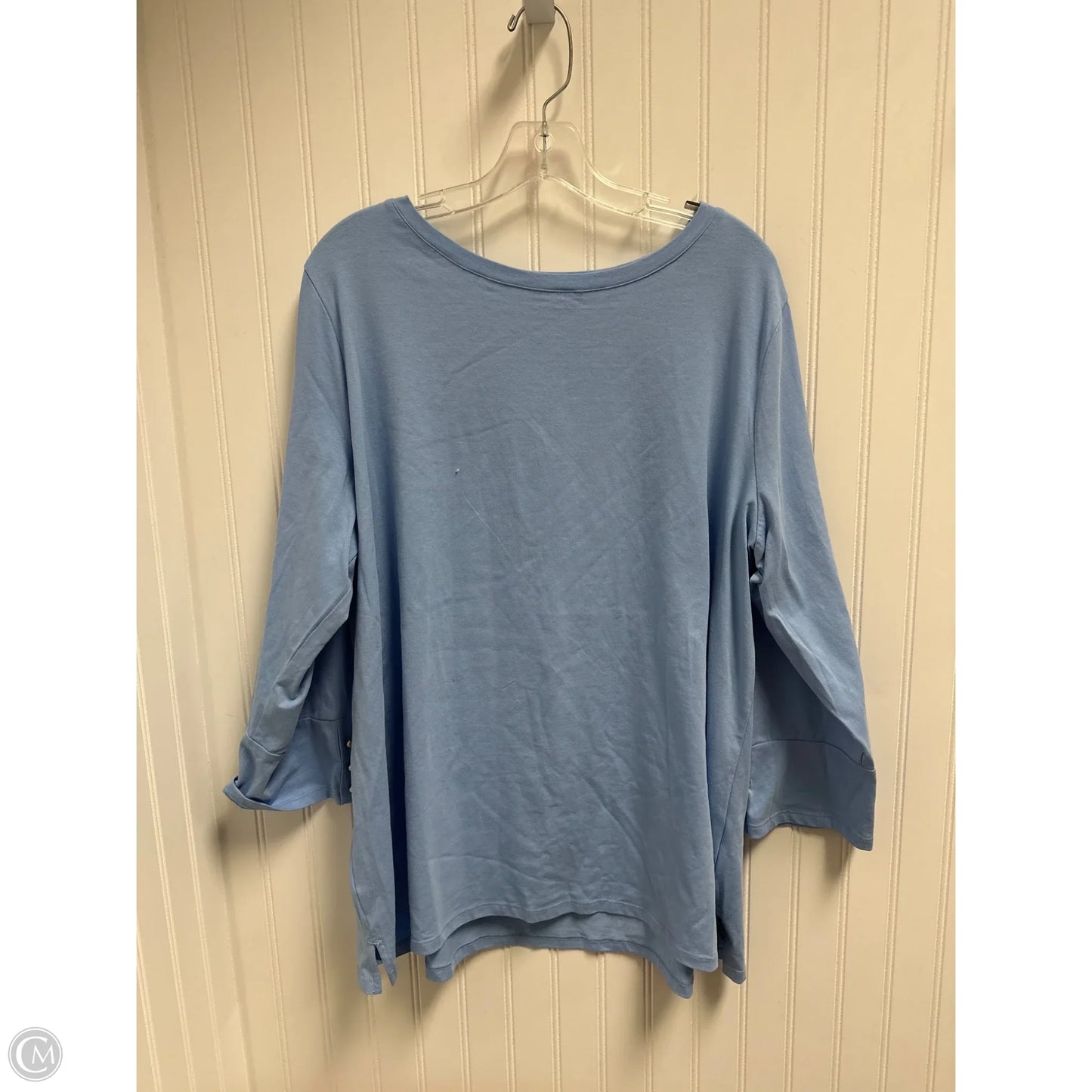 Top Long Sleeve Basic By Kasper In Blue, Size: 2x