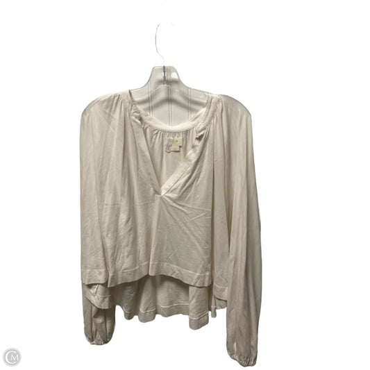Top Long Sleeve By Maeve In Beige, Size: L