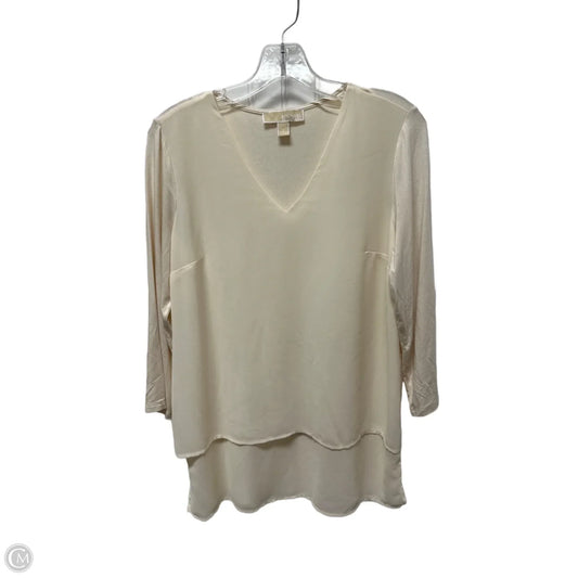 Top 3/4 Sleeve By Michael By Michael Kors In Beige, Size: S