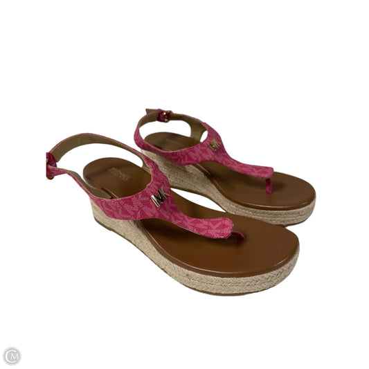 Sandals Heels Wedge By Michael By Michael Kors In Pink, Size: 8.5