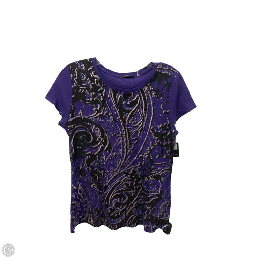 Top Short Sleeve By Tahari In Purple, Size: L