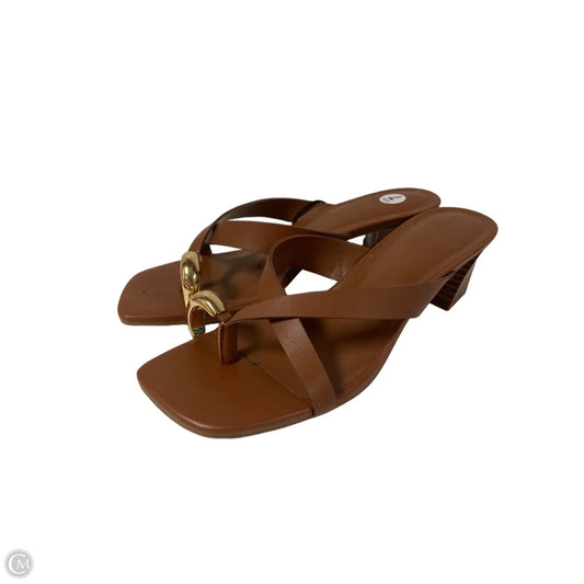 Sandals Heels Block By Apt 9 In Tan, Size: 7