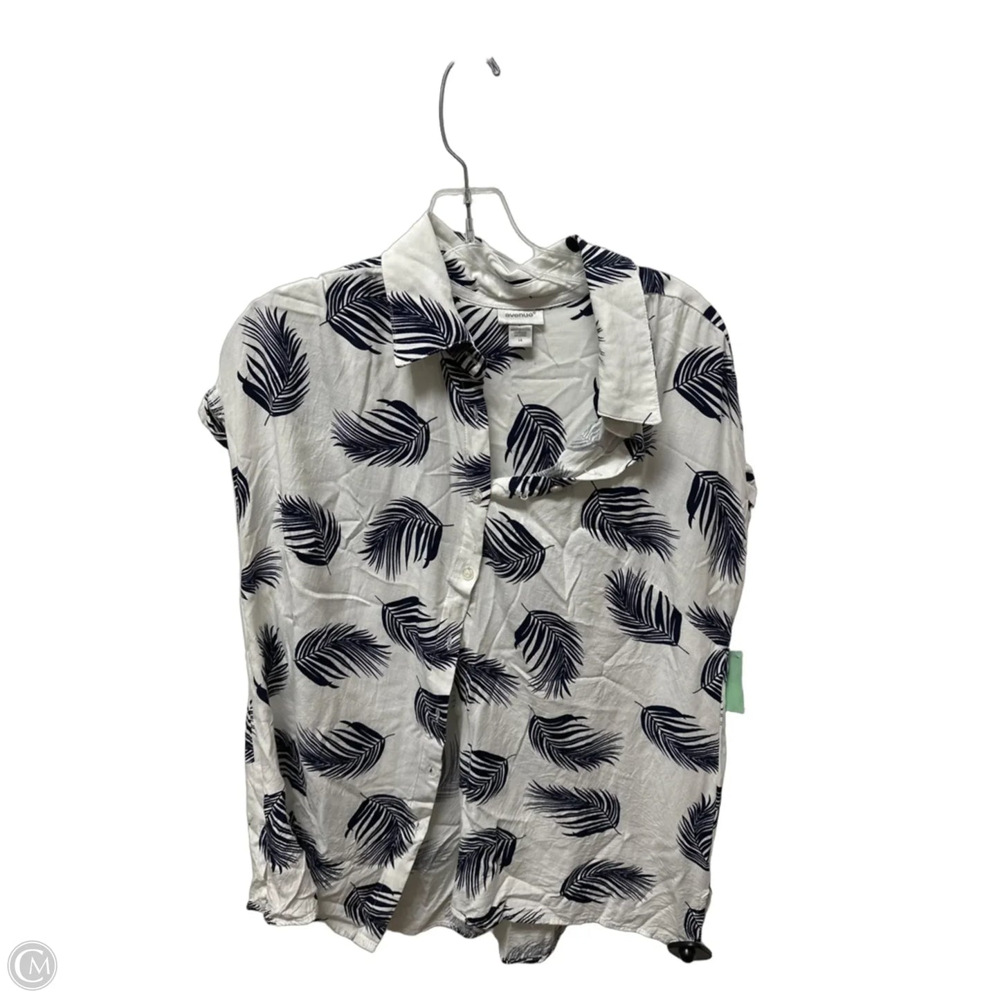 Top Short Sleeve Basic By Avenue In Blue & White, Size: Xl