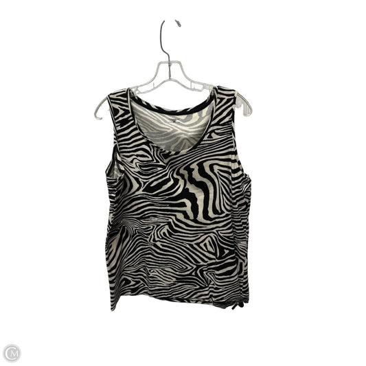 Top Sleeveless By Jones New York In Black & Cream, Size: Xl