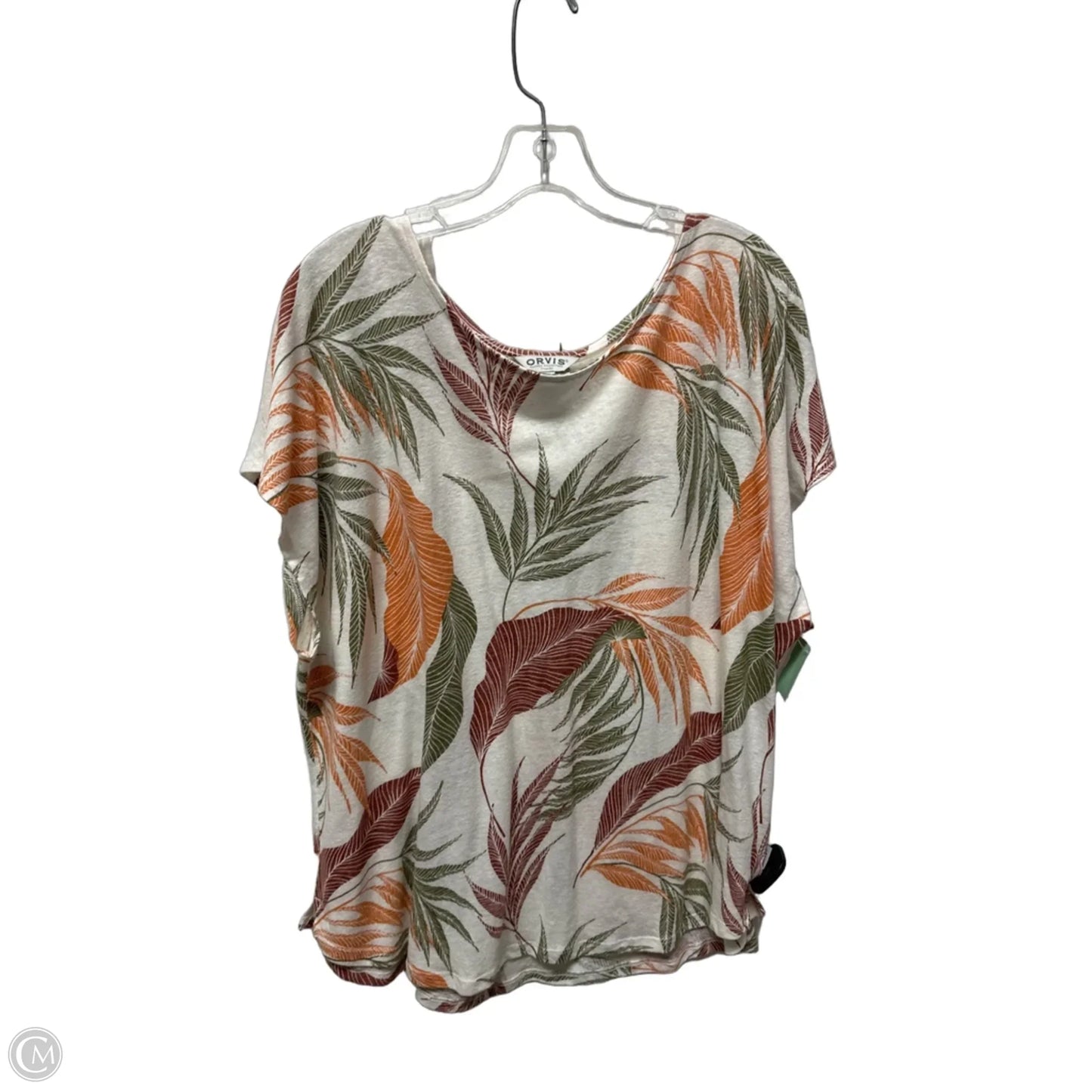 Top Short Sleeve By Orvis In Beige, Size: 1x