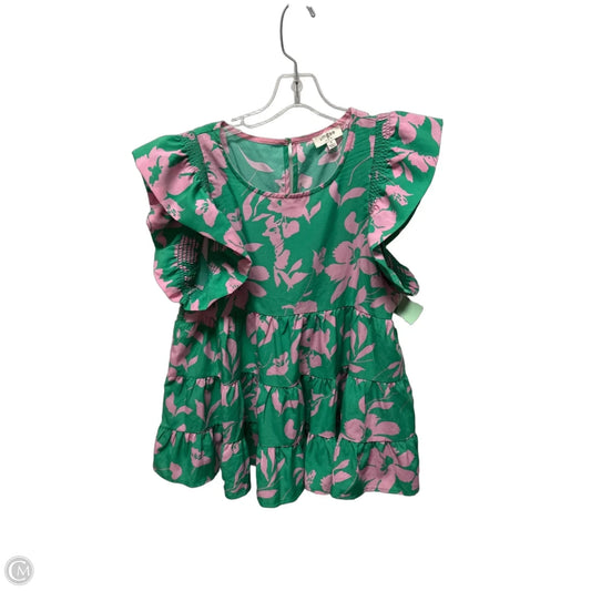 Top Sleeveless By Umgee In Green & Pink, Size: S