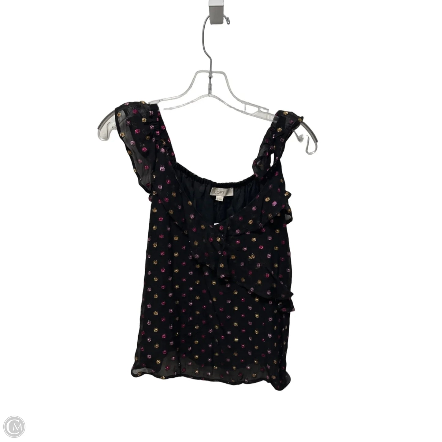 Top Sleeveless By Loft In Black, Size: S