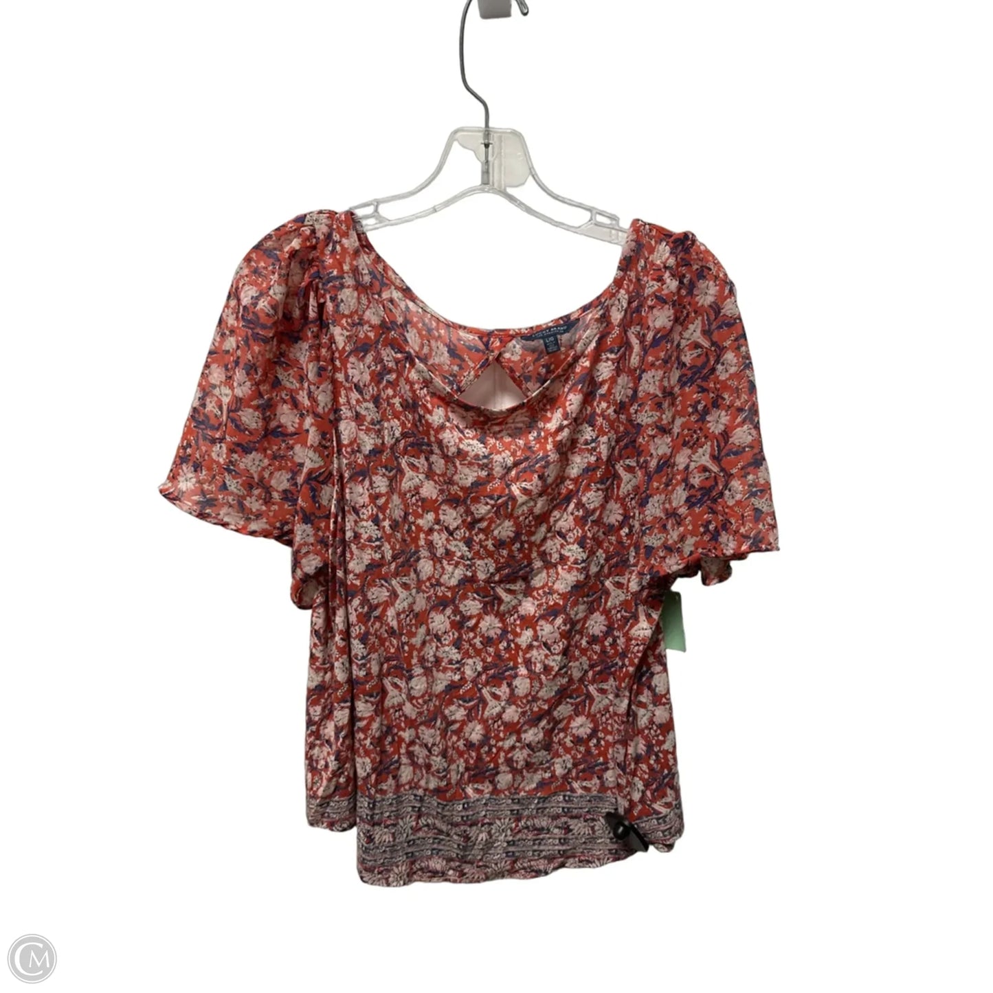 Top Short Sleeve By Lucky Brand In Coral, Size: L