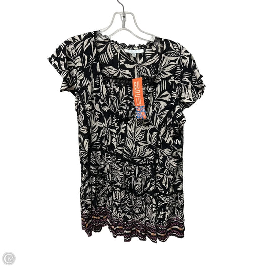 Top Short Sleeve By Clothes Mentor In Black & White, Size: M