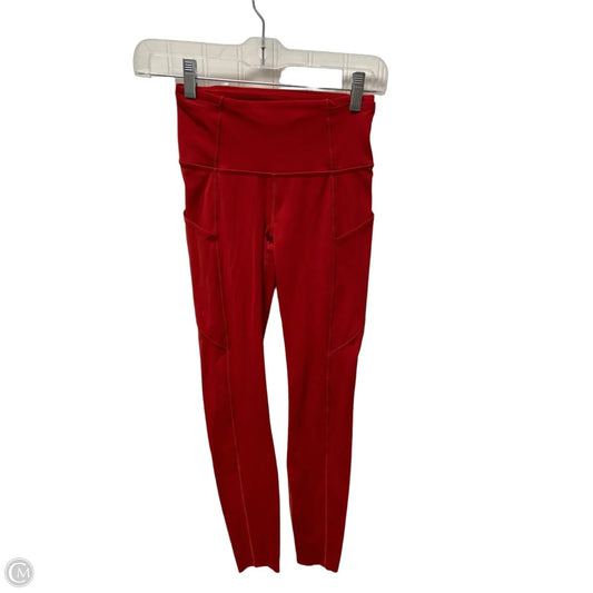 Athletic Leggings By Lululemon In Red, Size: Xs