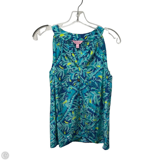 Top Sleeveless Designer By Lilly Pulitzer In Blue & Green, Size: Xs