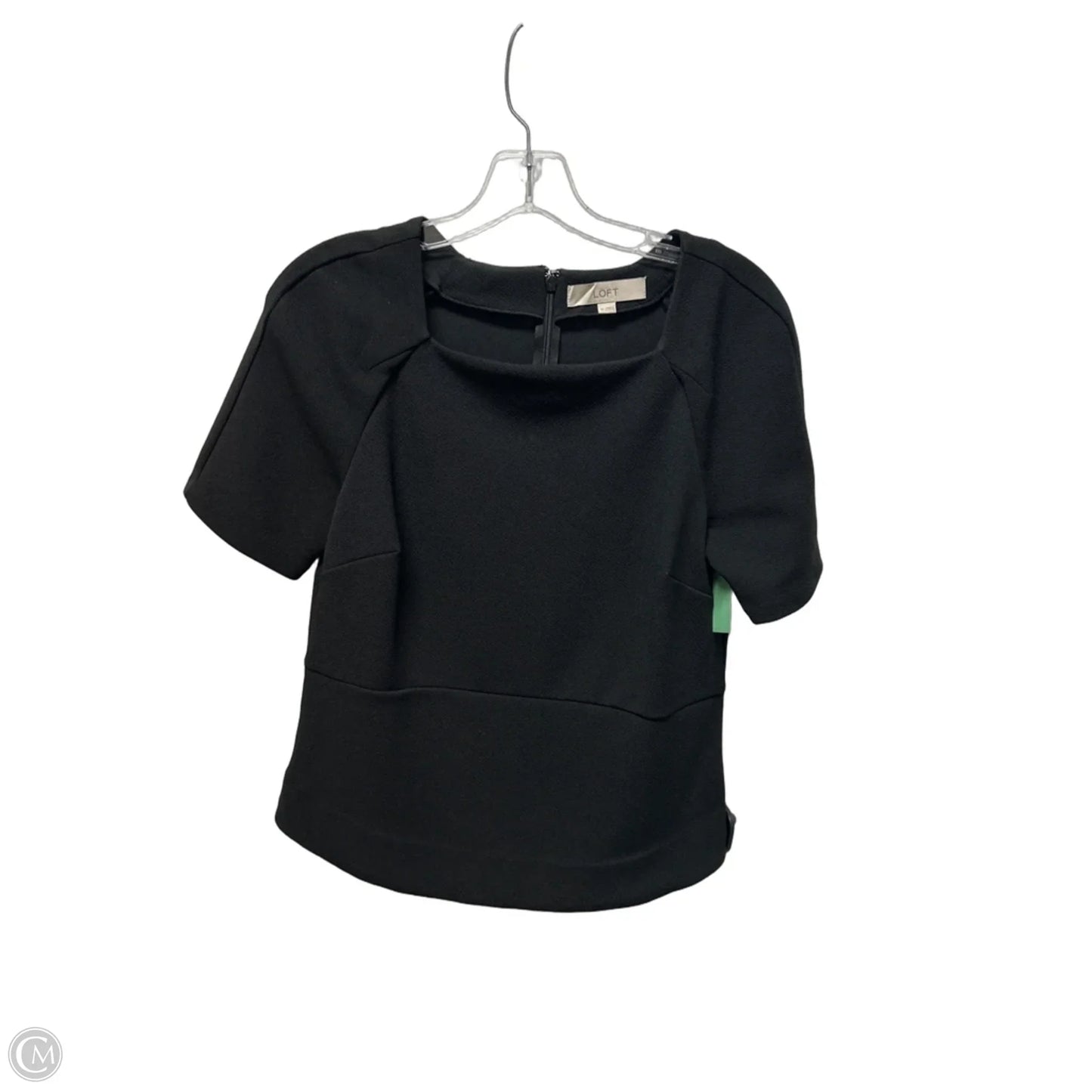 Top Short Sleeve By Loft In Black & Blue, Size: Xs