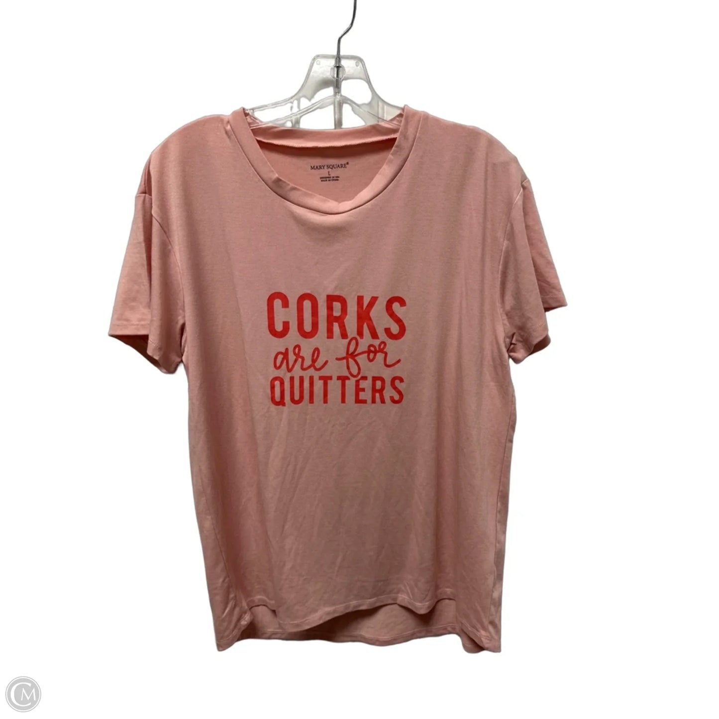 Top Short Sleeve Basic By Mary Square In Pink, Size: L