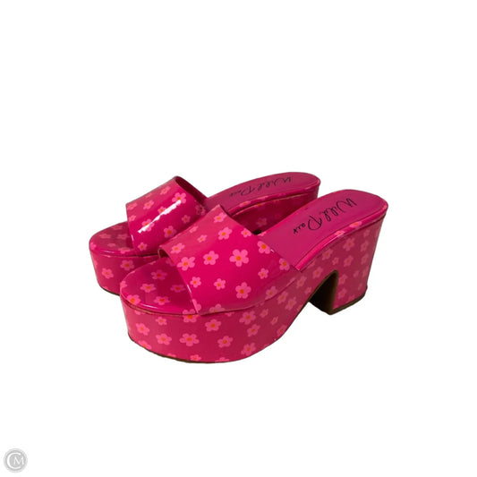 Sandals Heels Platform By Clothes Mentor In Pink, Size: 5