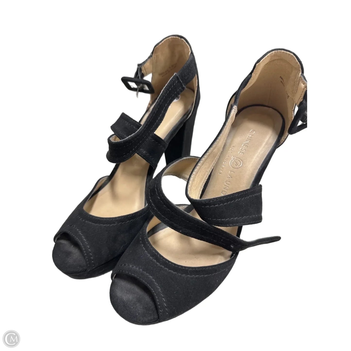 Sandals Heels Block By Chinese Laundry In Black, Size: 7.5