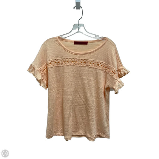 Top Short Sleeve By Love Scarlett In Peach, Size: S