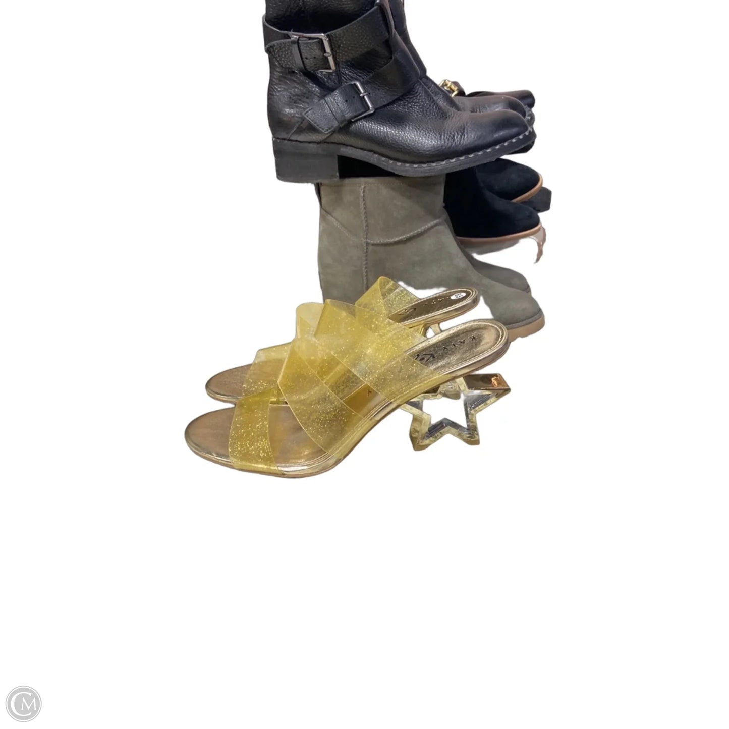 Sandals Heels Block By Katy Perry In Gold, Size: 8.5