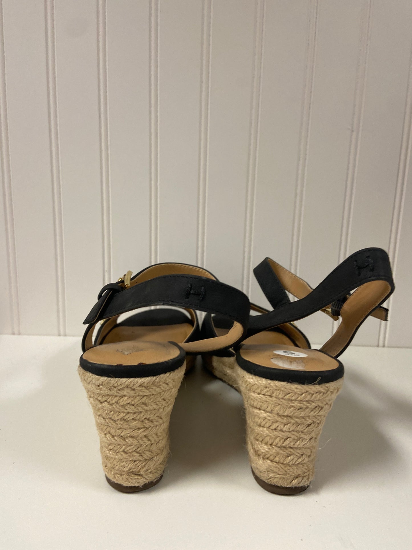 Black Sandals Heels Wedge Tommy Hilfiger, Size 9