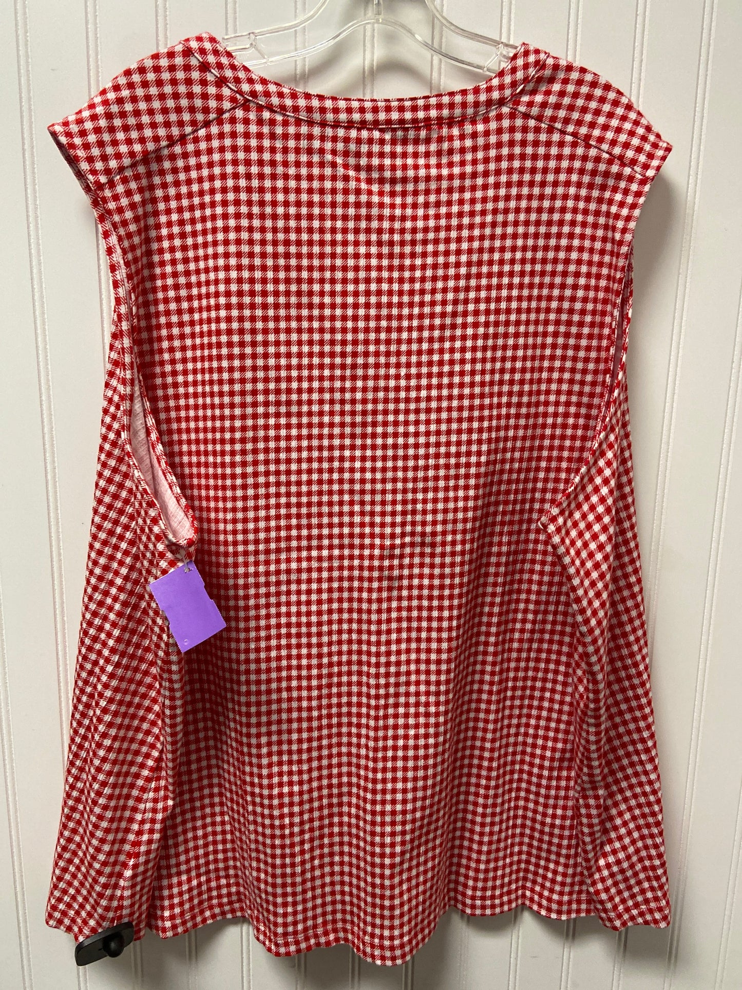 Red & White Top Sleeveless Lands End, Size 3x