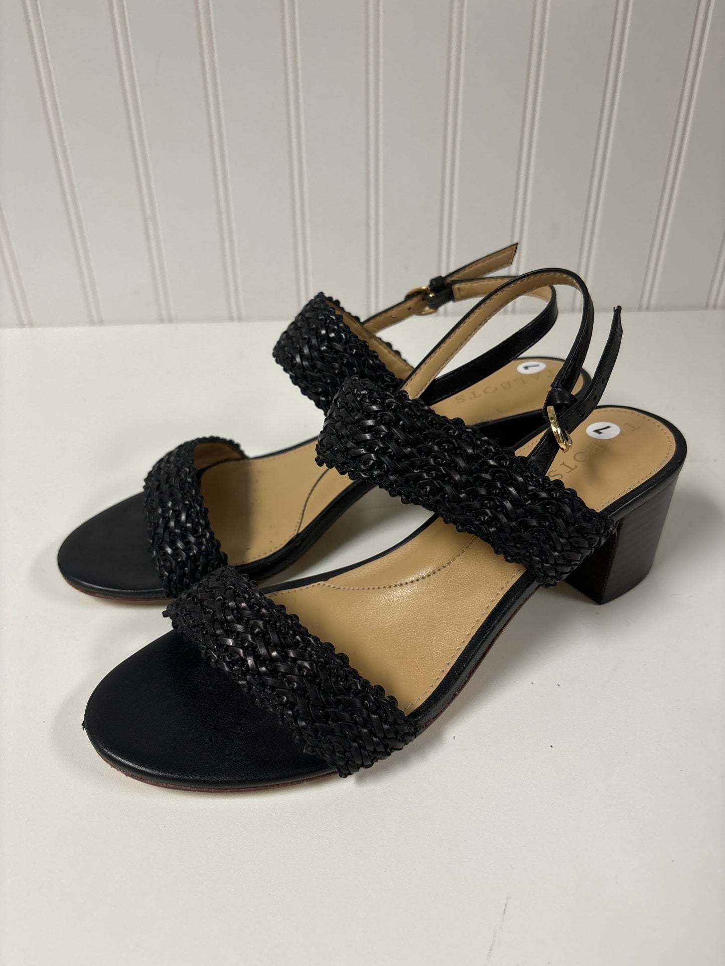 Black Sandals Heels Block Talbots, Size 7