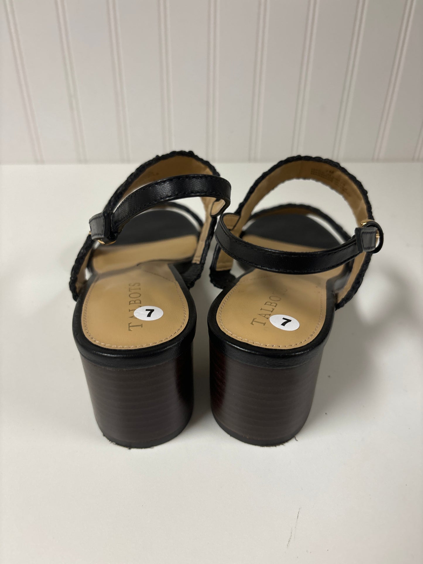 Black Sandals Heels Block Talbots, Size 7