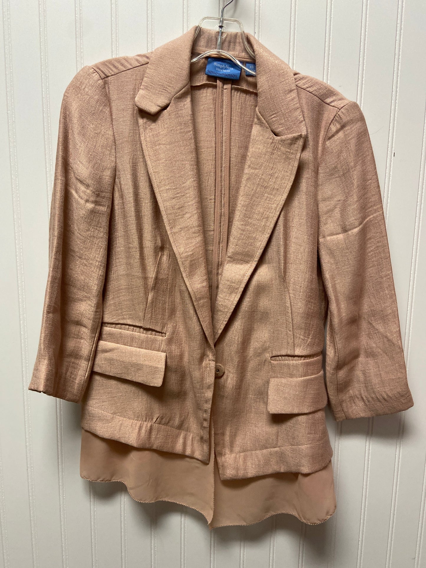 Blazer By Simply Vera In Rose Gold, Size: Xs