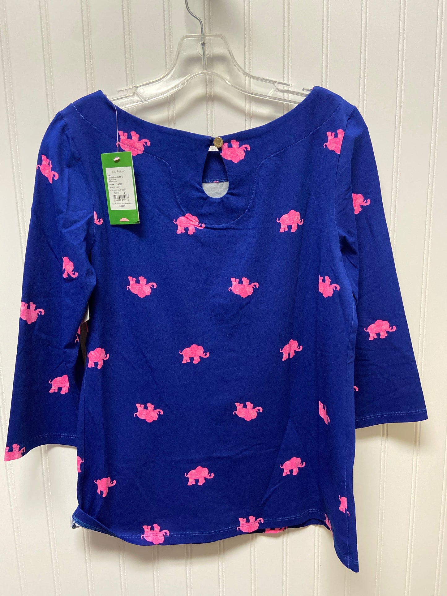 Navy Top Long Sleeve Designer Lilly Pulitzer, Size S