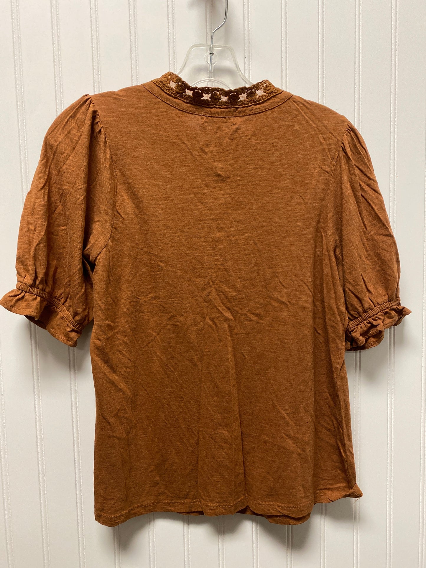 Brown Top Short Sleeve Lucky Brand, Size S