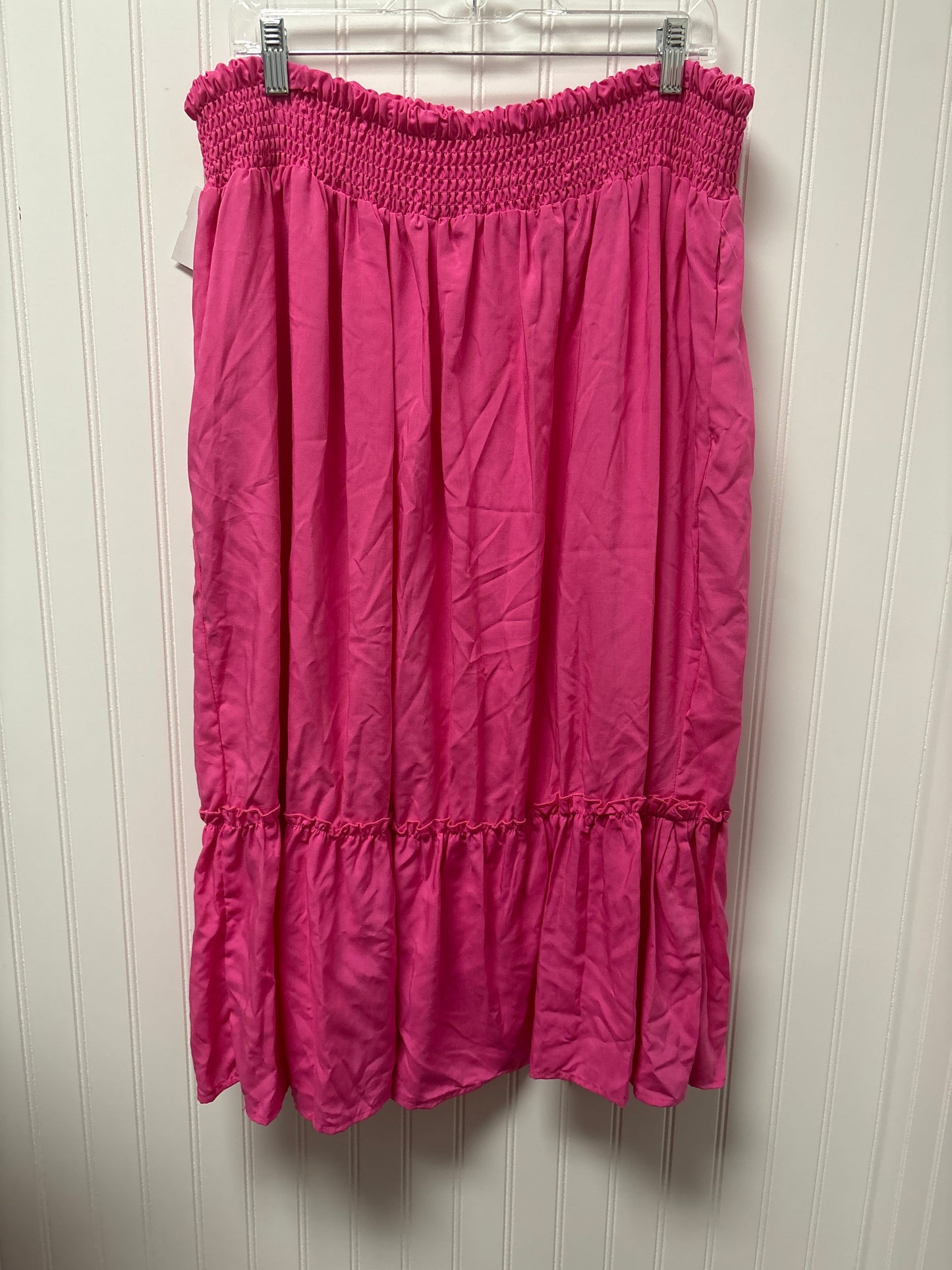 Pink Skirt Midi Clothes Mentor, Size 2x