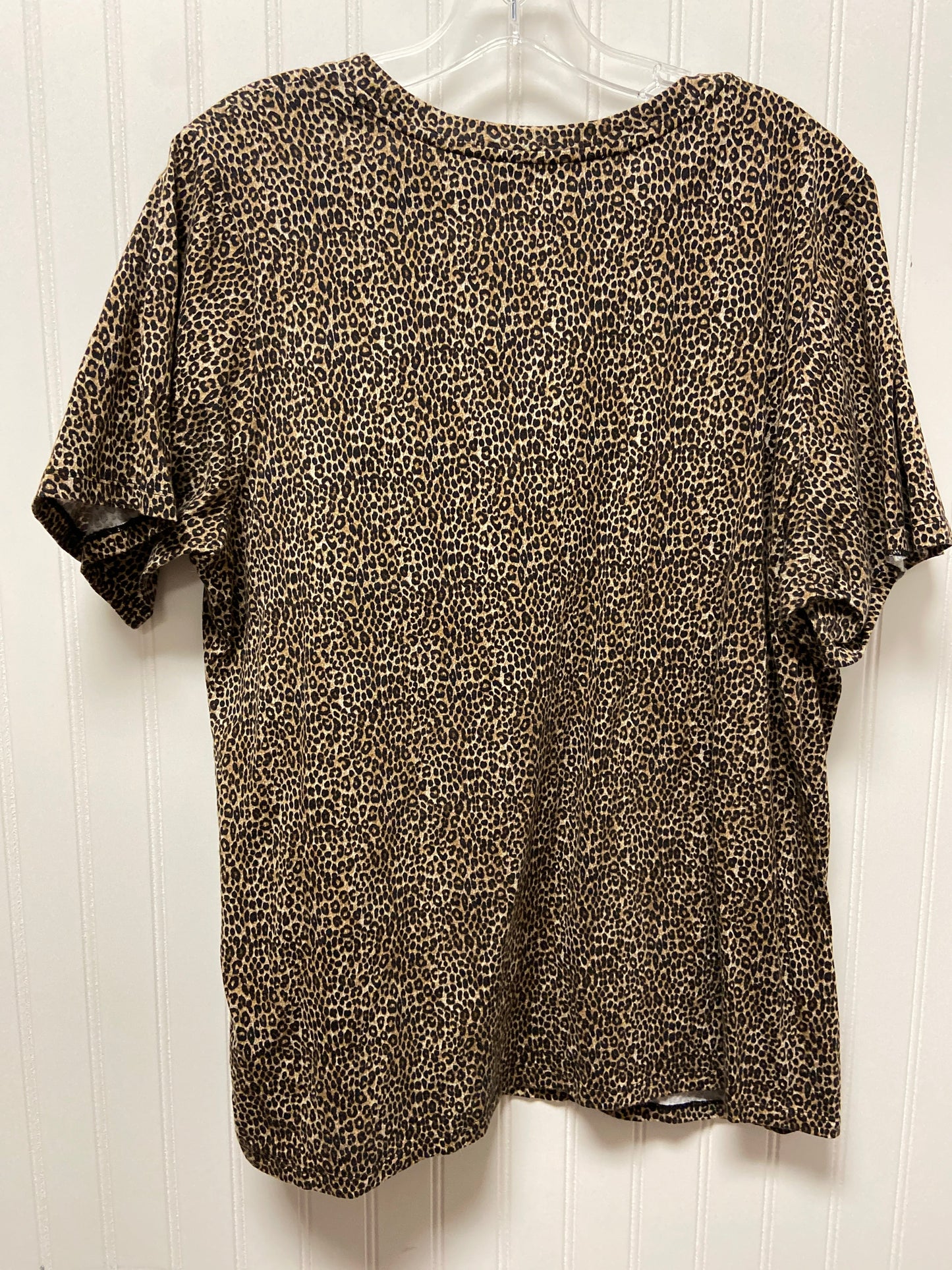 Animal Print Top Short Sleeve Michael By Michael Kors, Size 2x