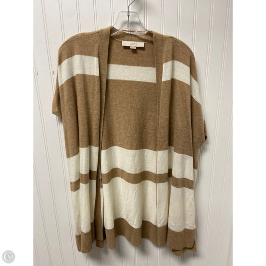 Poncho By Loft In Tan & White, Size: S